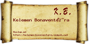 Kelemen Bonaventúra névjegykártya